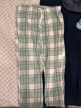George Mint Green and White Plaid Pajama Pants